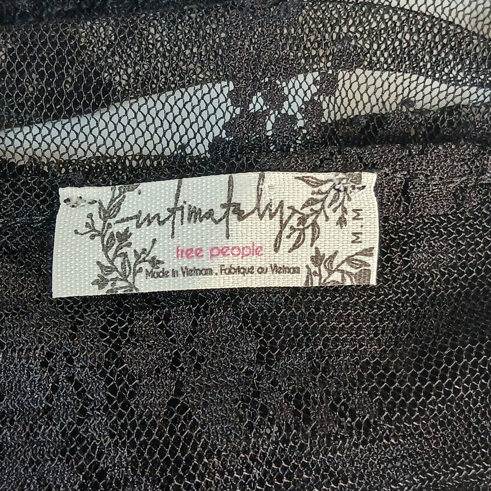 Intimately Free People Lost in Lace Cardi Black Sheer Floral Coquette M NWT - Picture 4 of 8